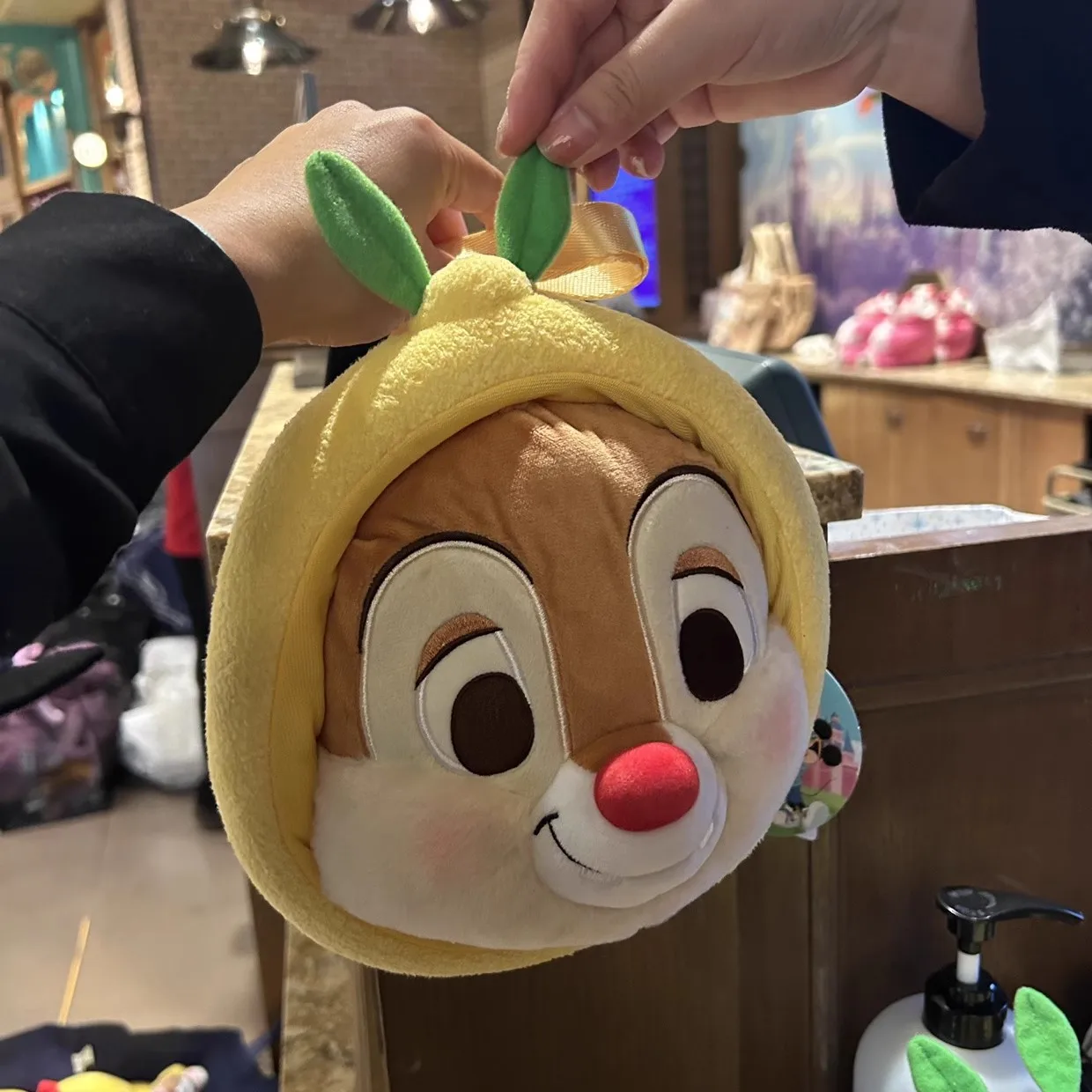 Shanghai Disneyland Summer Lemon Chip and Dale Plush Sling Bag Backpack