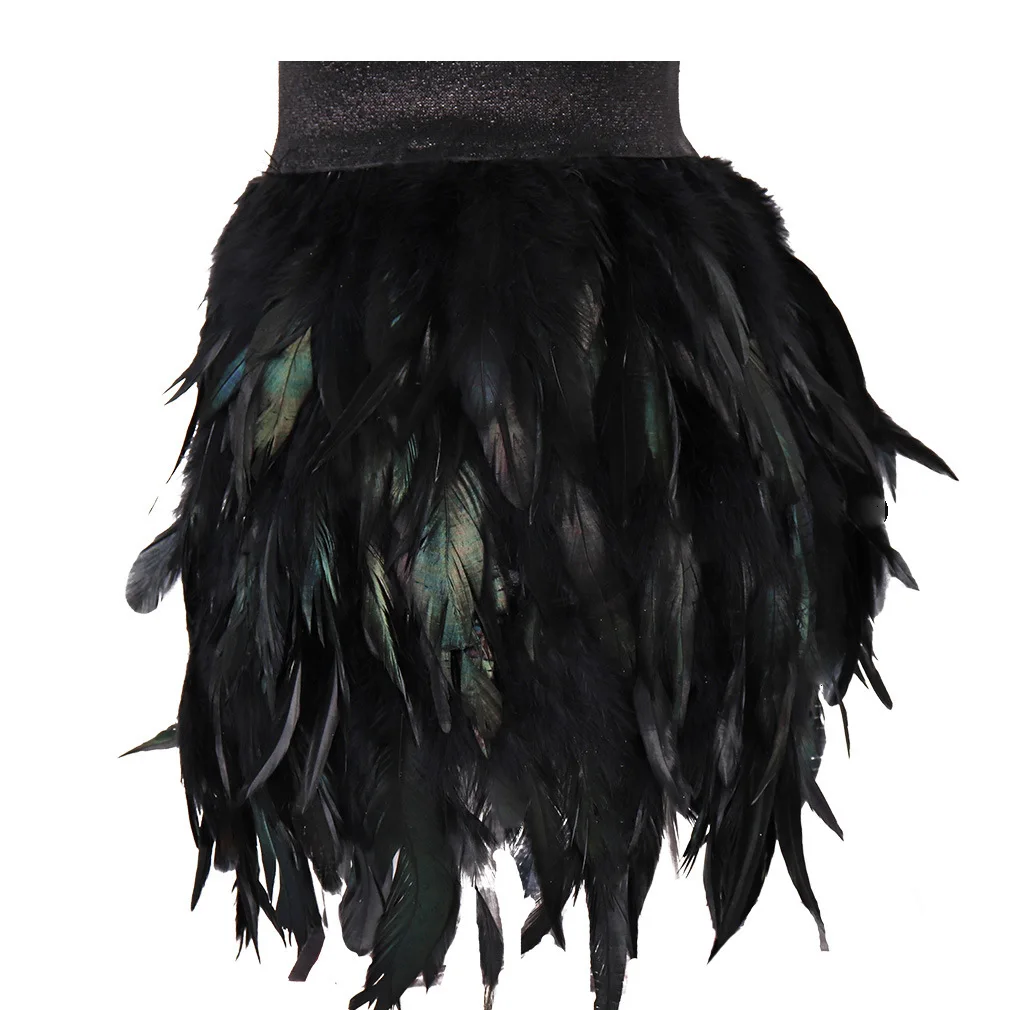 Irregular Dance Skirt Gothic Festival Carnival Party Dance Summer Women's Fashion Feather Skirt Bar Jazz Multi-color Short Skirt