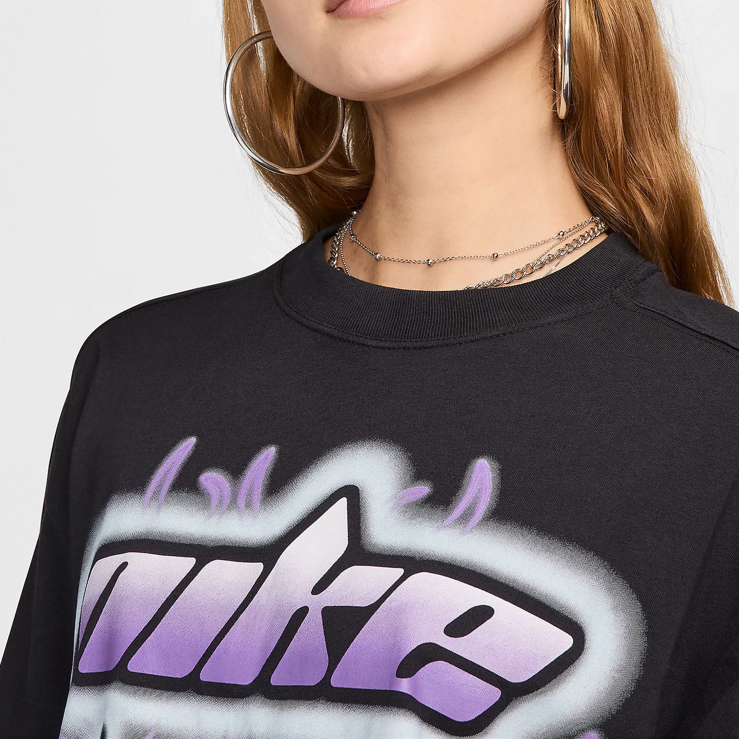 Nike oficial 2024 nueva ropa deportiva estampada para mujer transpirable manga corta FZ1147-010