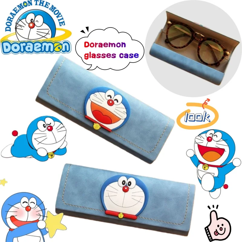 

Doraemon Glasses Box Creative High-value Cartoon Printed Student Cute Simple Anti-pressure Drop-resistant Mearscope Storage Box
