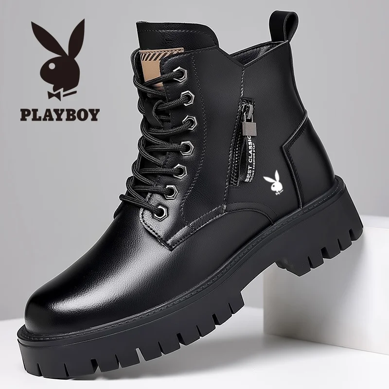 

Мужские зимние ботинки с флисовой подкладкой, теплые, из натуральной кожи, с интегрированной шерстяной подкладкой, высокие рабочие ботинки для мужчин