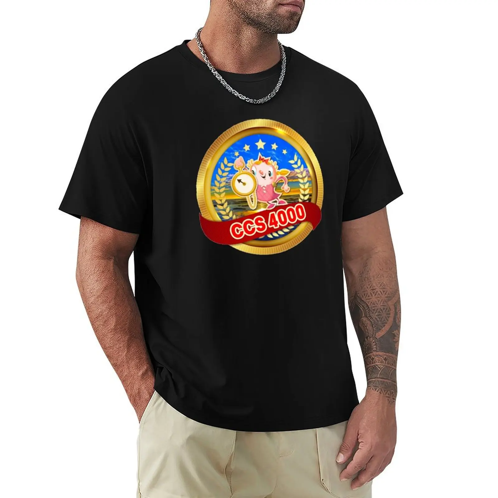 Level 4000 Badge Candy Crush Saga T-Shirt printed t shirts for man T-Shirt