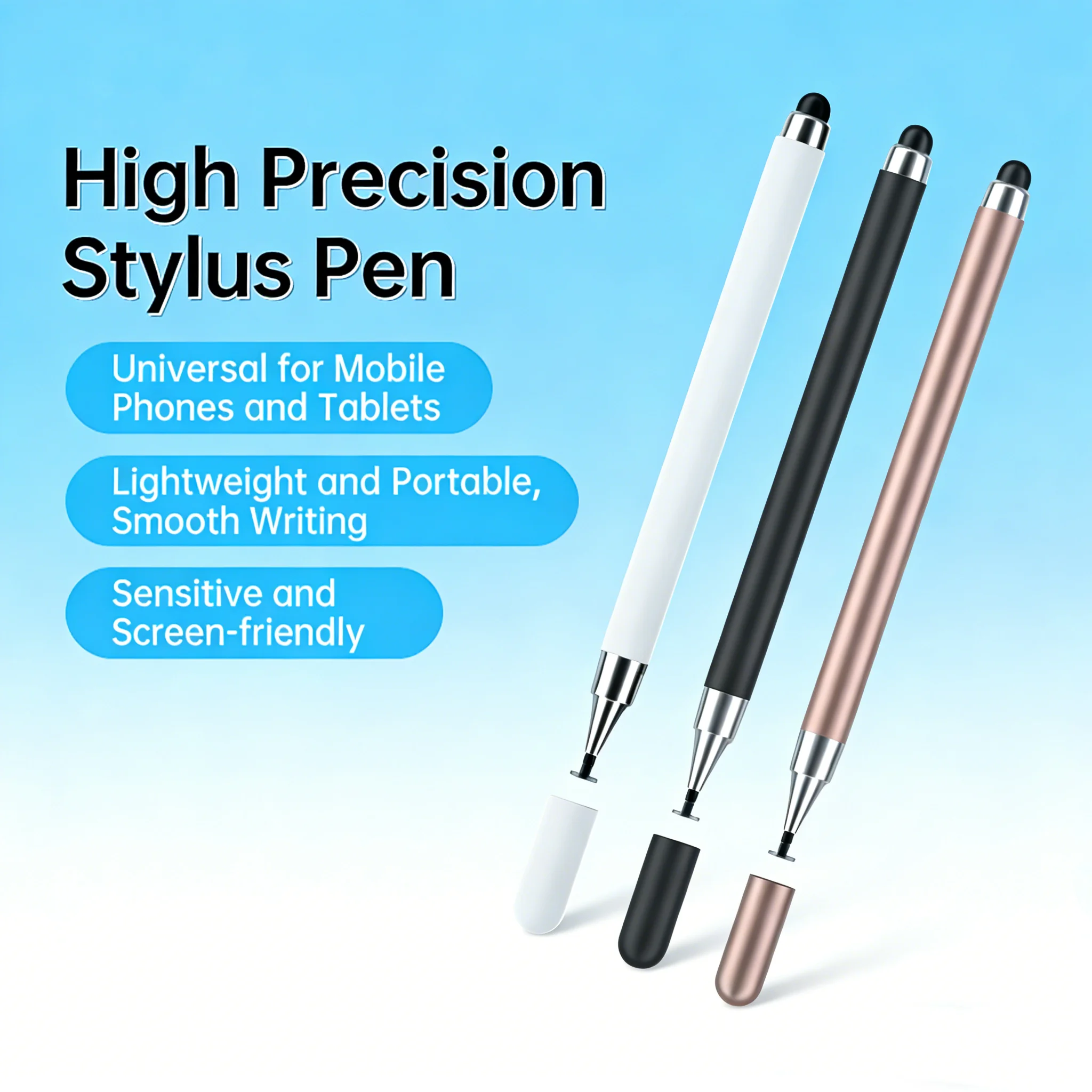 2-in-1 Stylus Pen for Touch Screen, High Precision and Sensitivity, Universal Stylus Pen for IPhone/iPad/Android Tablets