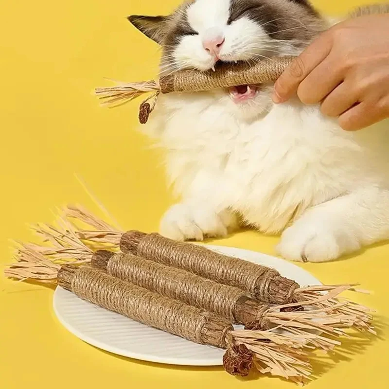 3-Pack Woodland Cat Chew Sticks: Self-Entertaining, Boredom-Busting, Durable Mint Cat Teasers