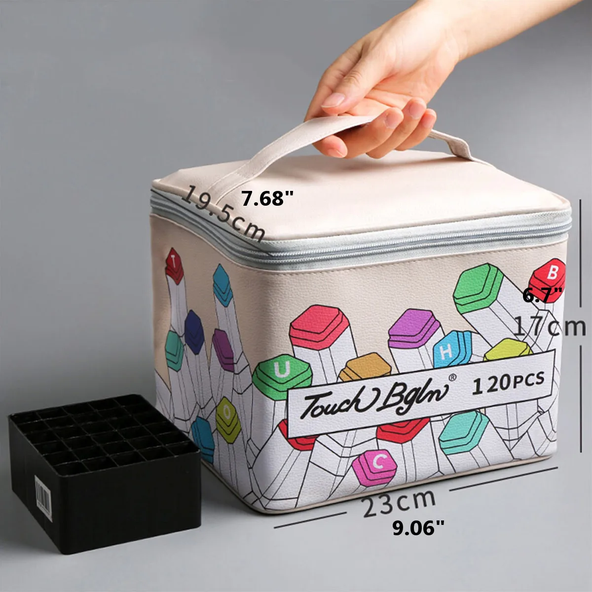 Leather Square Shape Pencil Case, Marker Pen Storage Bag Only, 40 Colors, 80 Colors, 120 Colors, 168 Colors