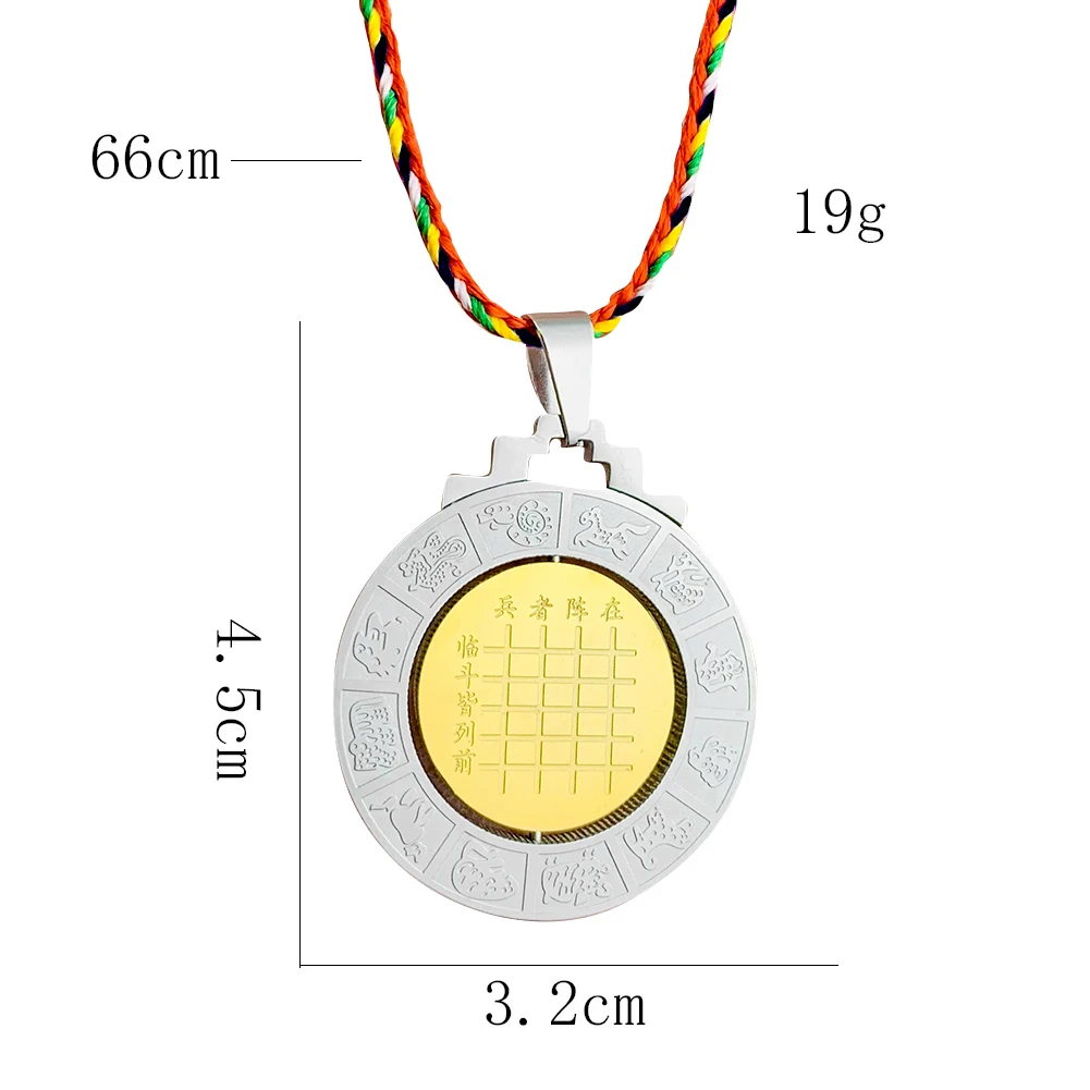 Retro Gold Pendant 12 Zodiac Pendant Dipper Inlaid Zircon Truth Turning Stainless Steel Pendant Necklace Amulet Jewelry Gift