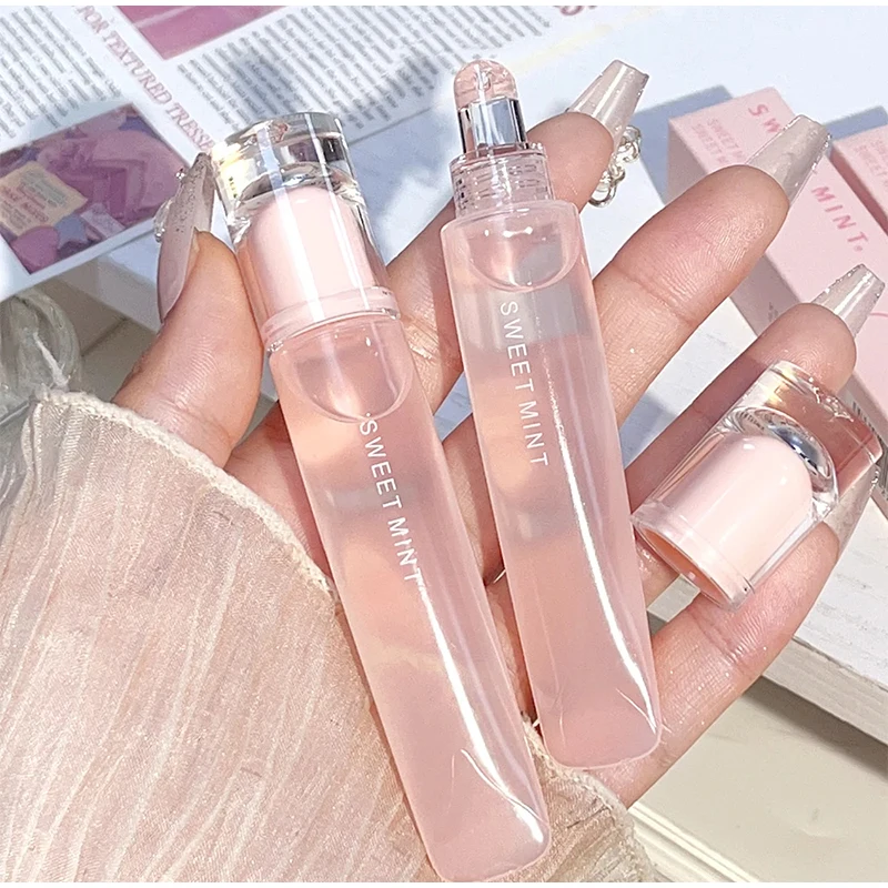 Jelly Plumping Lip Gloss Long Lasting idratante trasparente Lip Oil Water Light Mirror Glitter Liquid Lip trucco coreano