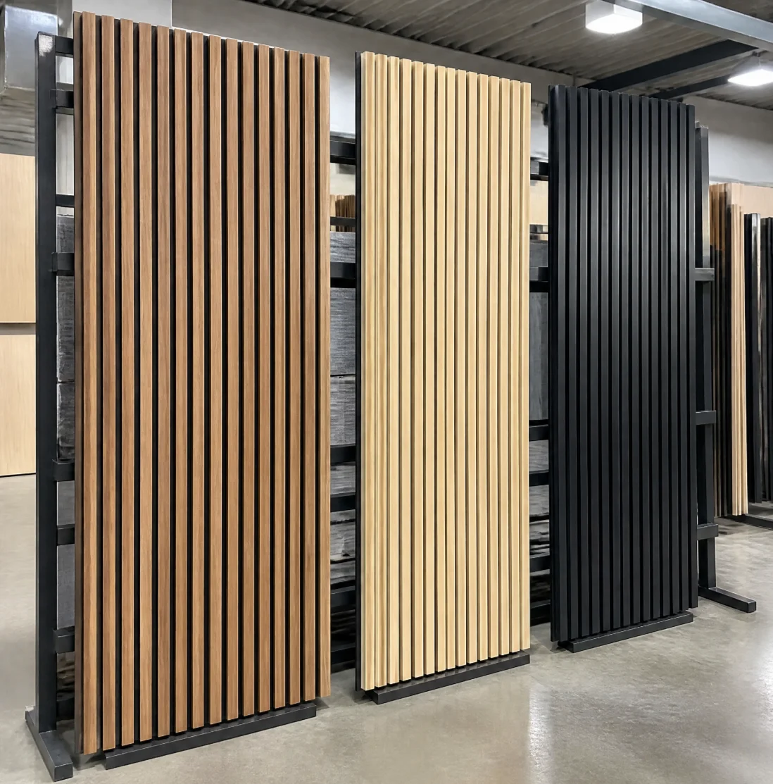 Wood Slat Acoustic Wall Panel Polyester Fiber Sound Absorbing Grooved Wall Cladding For Home Office Studio