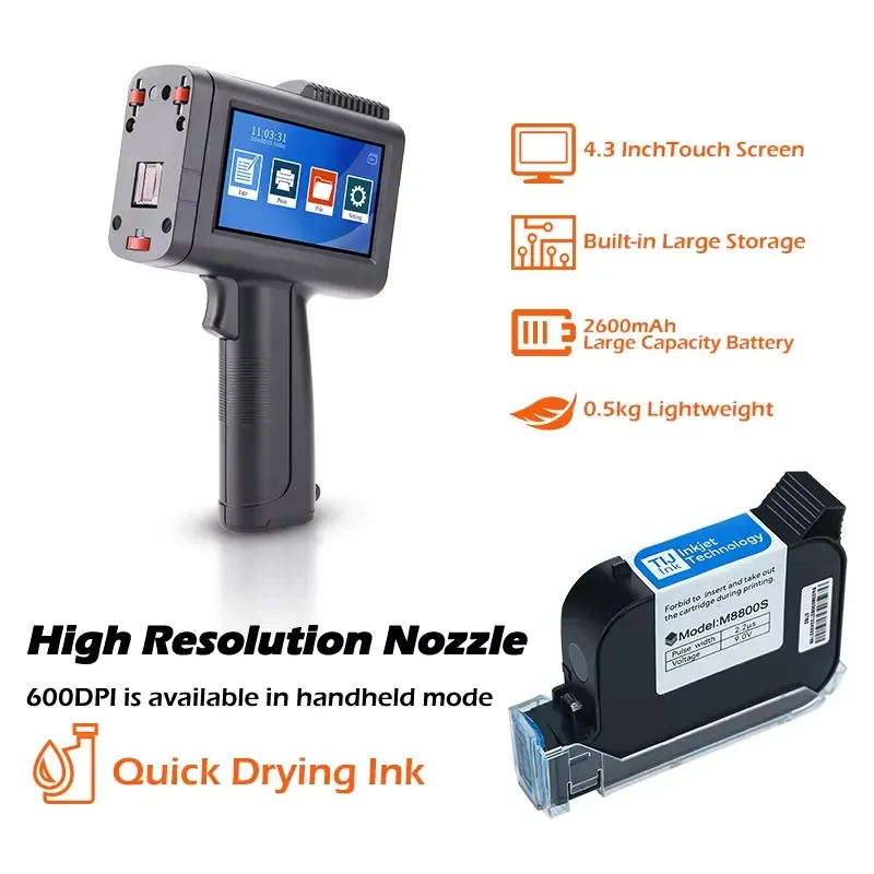 Portable 12.7mm Tij MFG Exp Date Coding Machine for Package
