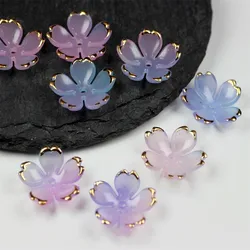 50pcs/lot 19MM Gold Edge Flower Spacer Loose Acrylic Beads For Jewelry Making Bracelet Necklace Earring DIY Craft Accessories