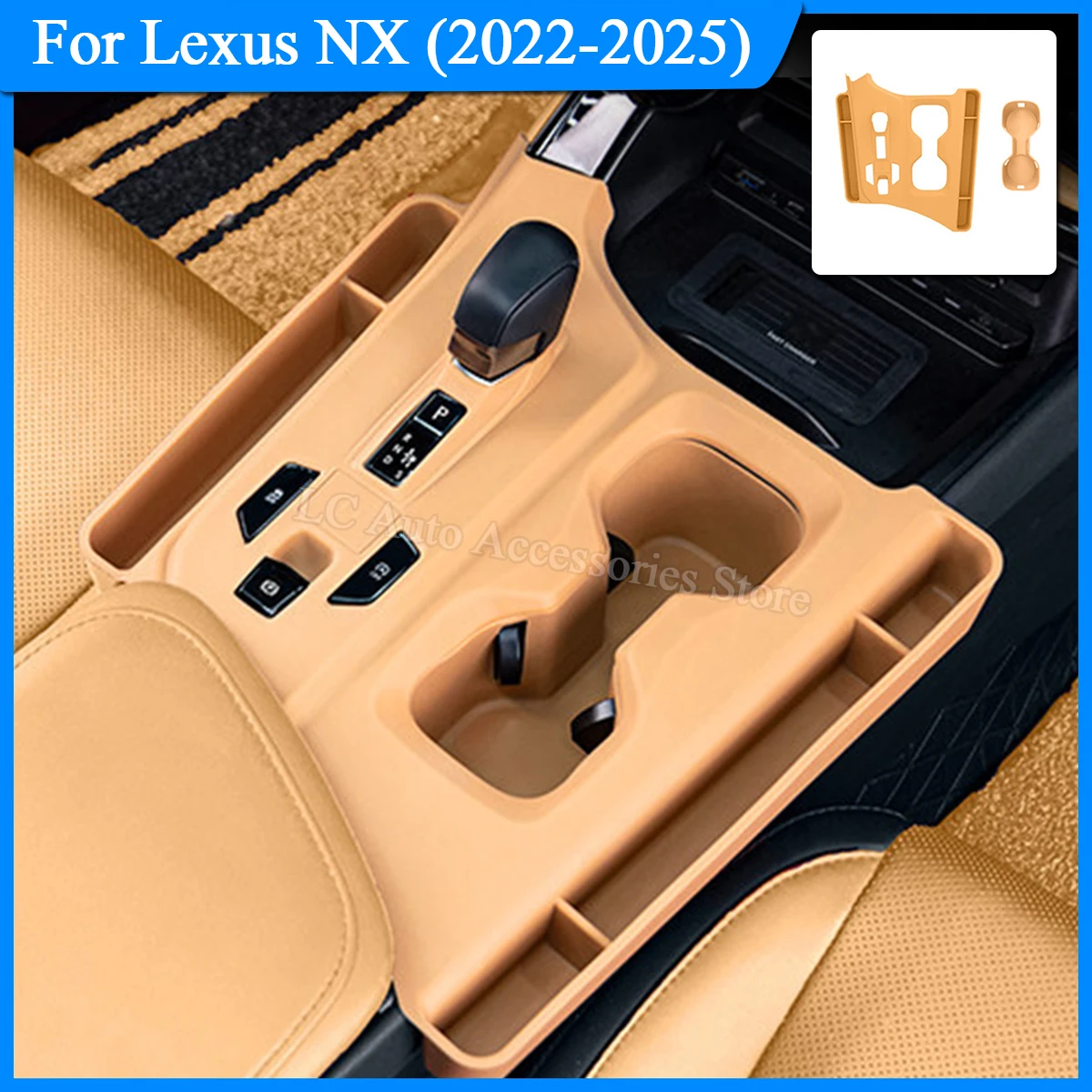 For Lexus NX 2022-2025, Center Console Silicone Mats + Cup Holder Mats, Interior Protection Accessories