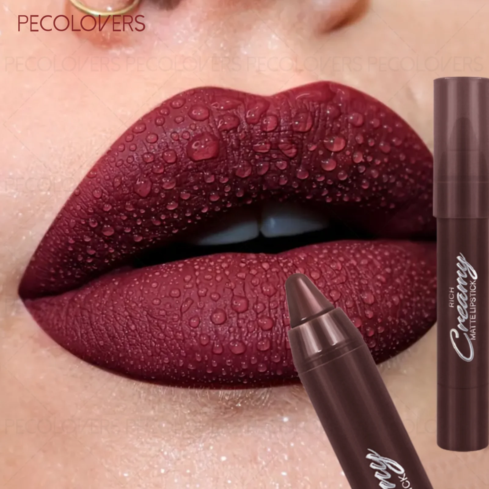 1個のマットリップライナー＆リップスティックペン、多用途で多色、滑らかで長持ち、べたつかない、毎日のメイクアップ