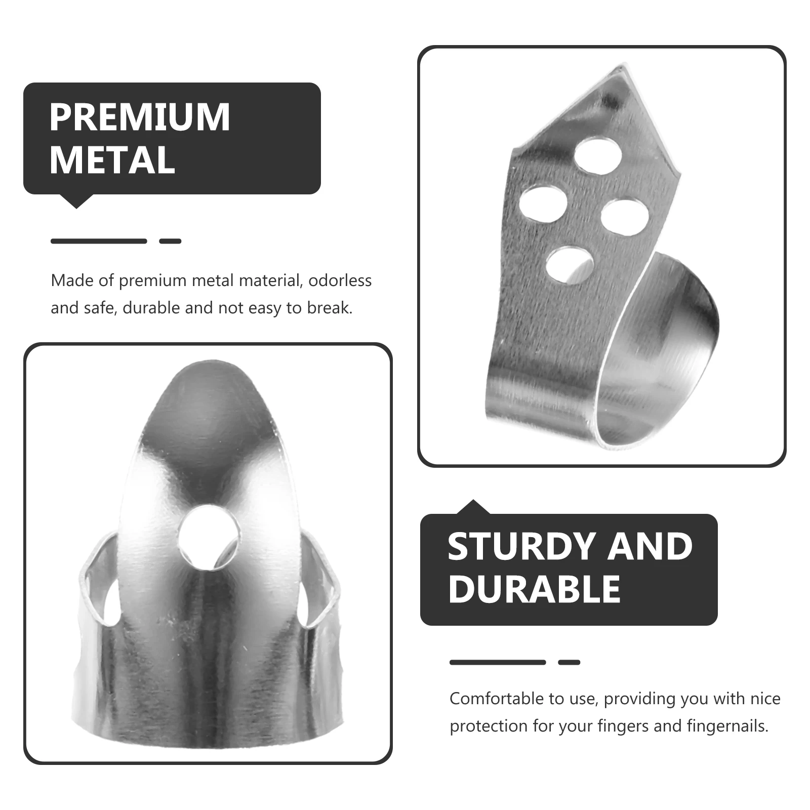 

2 Sets Finger Suit Picks for Beginners Guitar Thumb Banjo Practice Accessories Metal Bass