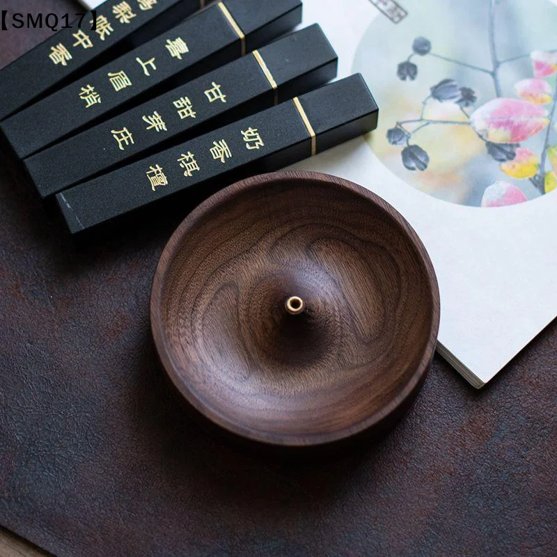 حامل بخور دائري من خشب الجوز ا - مراجعة Home Fragrance Incense Sticks وسعره