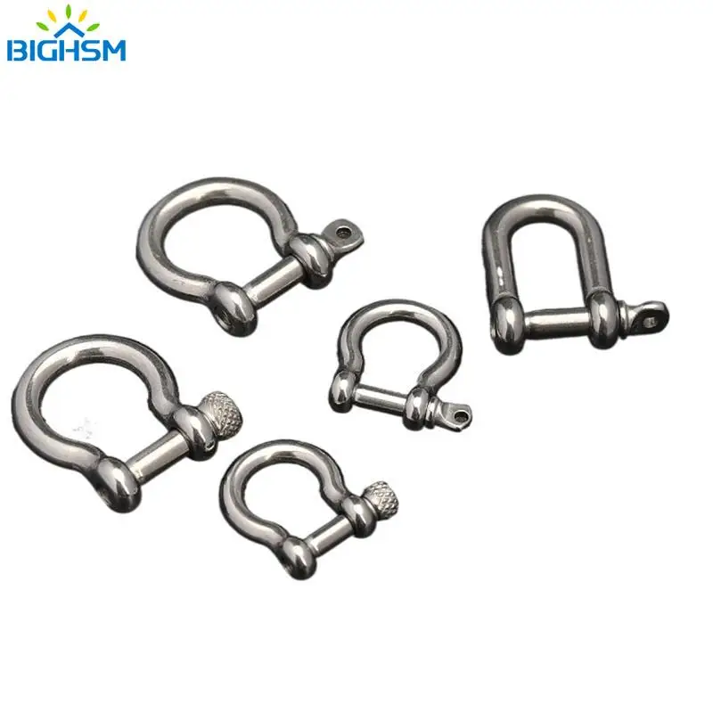 1 stück Edelstahl Heftklammern Karabiner D Schäkel Fob Schlüssel Ring Keychain Haken Schraube Joint Anschluss Schnalle Silber