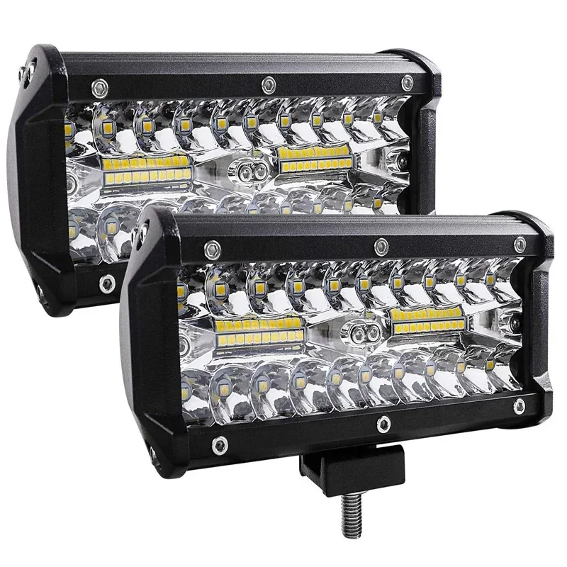 Three Rows 7inch Spotlights Automotive Off-road Roof Spotlights Overhead 120W LED Working Lights Car Parts