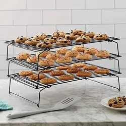 Non Stick Wire Grid Baking Tray Cake Cooling Rack Stainless Steel Oven Kitchen Pizza Bread Cookie Holder Barbecue Shelf
