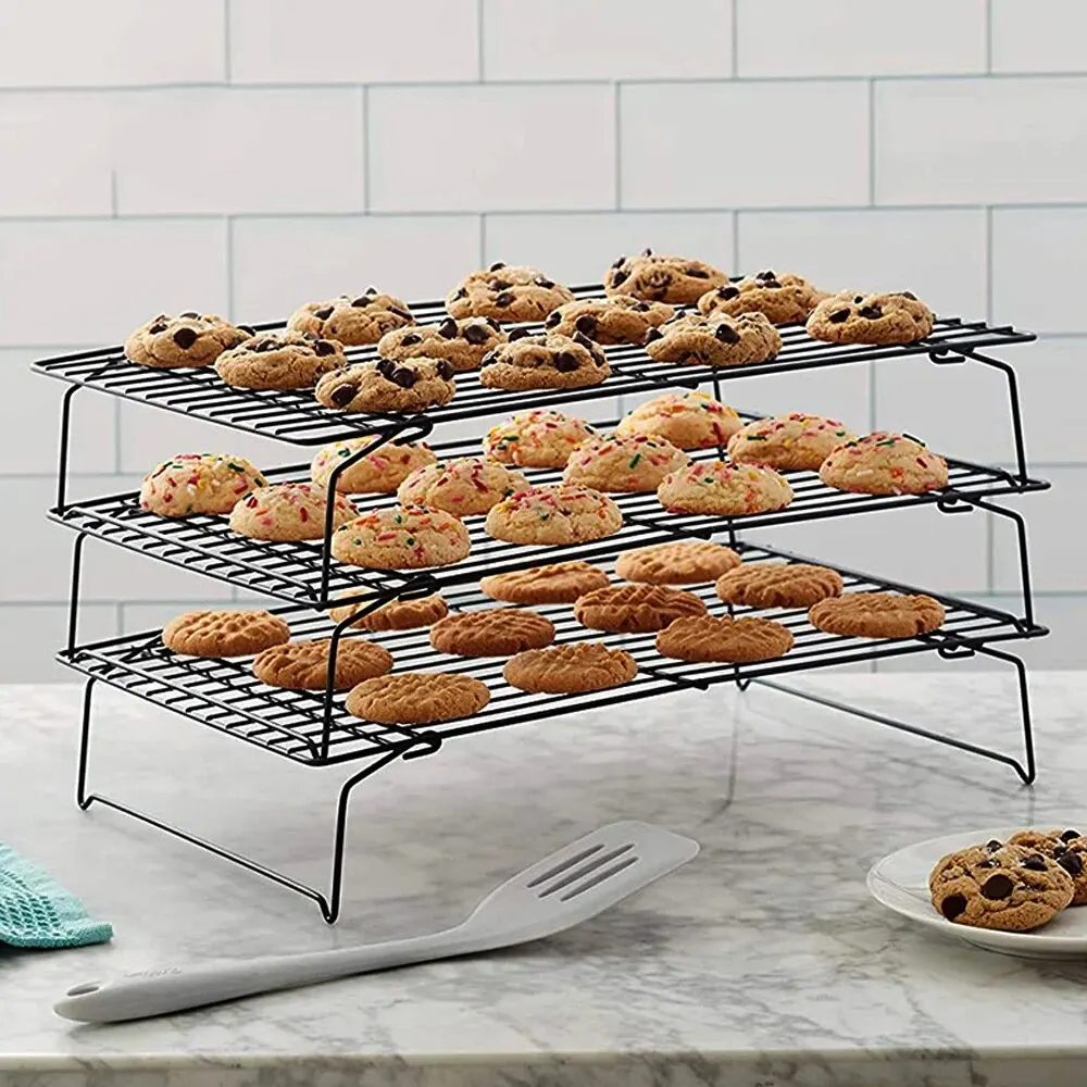 Non Stick Wire Grid Baking Tray Cake Cooling Rack Stainless Steel Oven Kitchen Pizza Bread Cookie Holder Barbecue Shelf