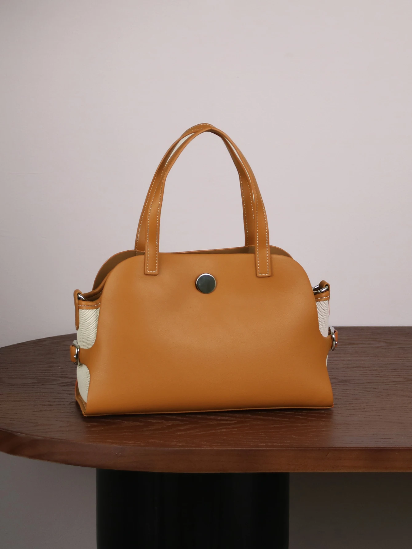 

Контрастная сумка для боулинга с холщовой строчкой, модная пригородная сумка в стиле ретро, осень-зима 2021, новая большая вместительная сумка на одно плечо u