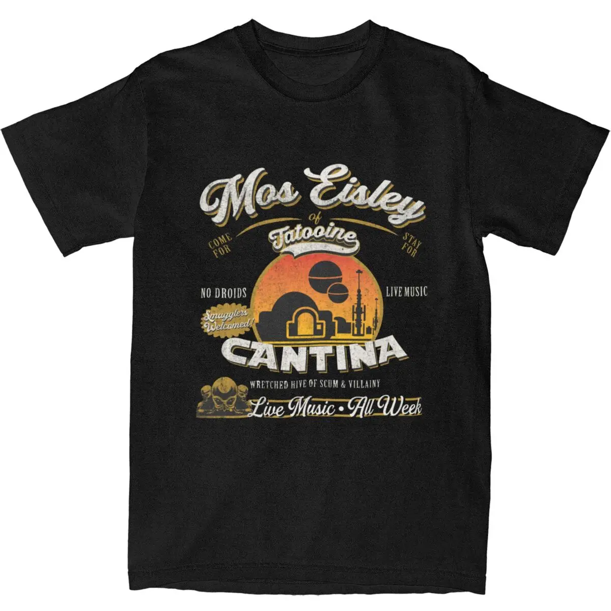 

Couple T Shirt Mos Eisley Cantina Tatooine Dks T Shirts Galaxy Moon Summer Tee Shirt Vintage Print Cotton Tops Plus Size 6XL
