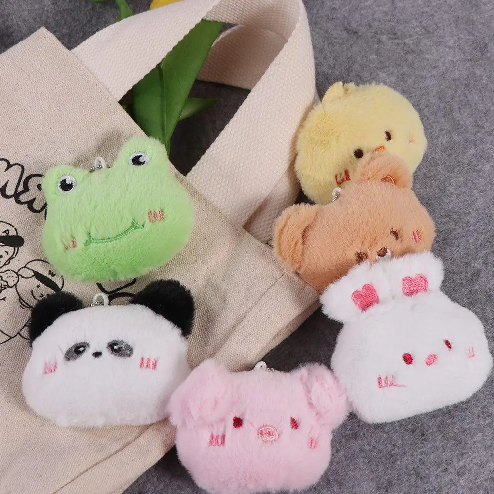 Lovely Plush Animals Bag Pendant Cartoon Squeak Stuffed Doll Keychain Children Backpack Decoration Birthday Gifts Toy