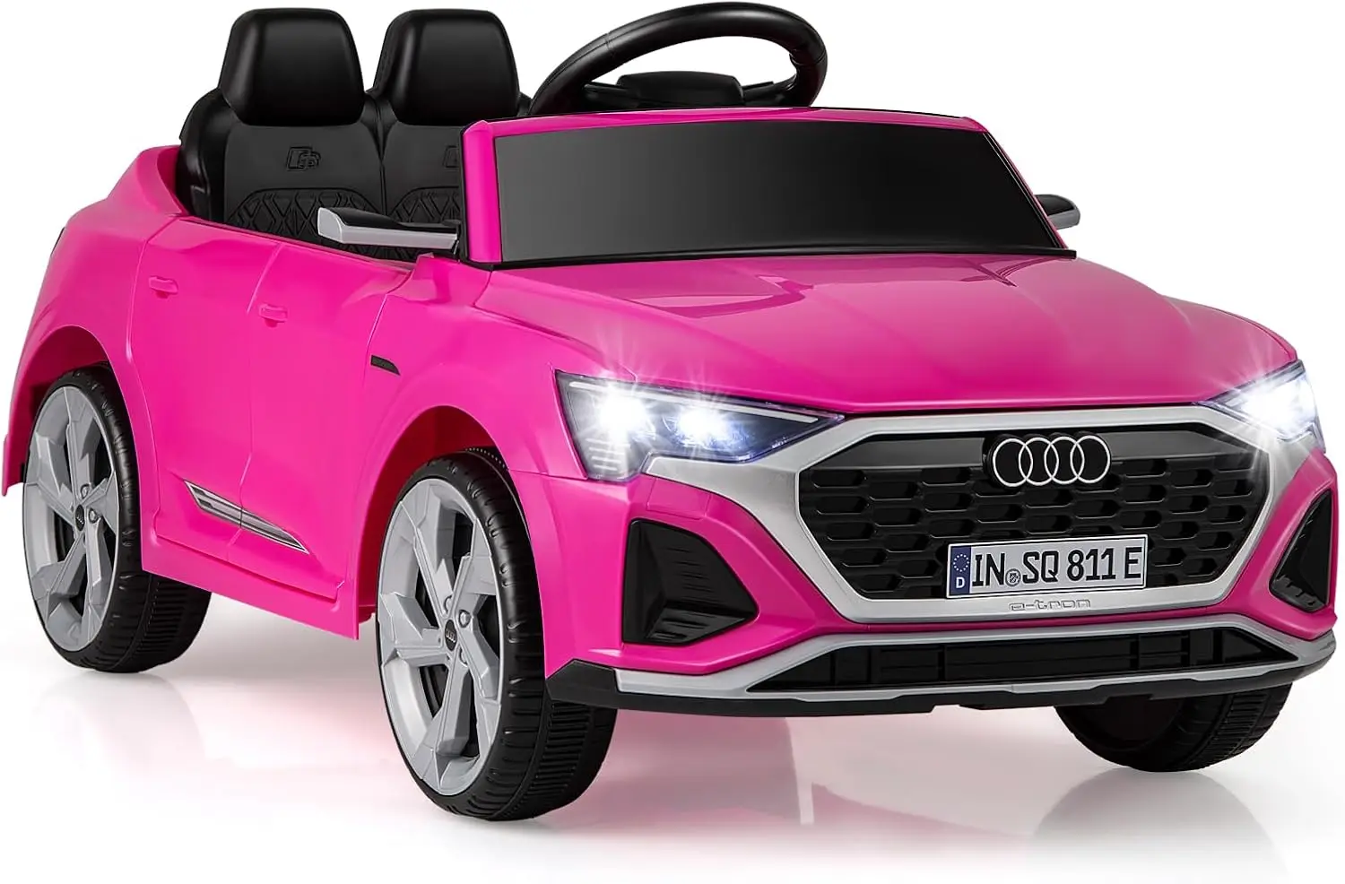 Licensed Audi SQ8 Ride on Car by OLAKIDS 12V Kids Electric Vehicle with Remote Control 3 Speeds, Wheels Suspension, Music (Pink)