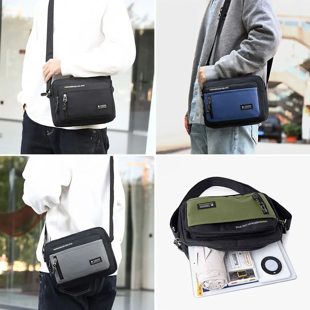 

Casual Oxford Cloth Men Shoulder Bag Waterproof Large Capacity Crossbody Bags Leisure Multi Functional Tote Bag Outdoor Travel