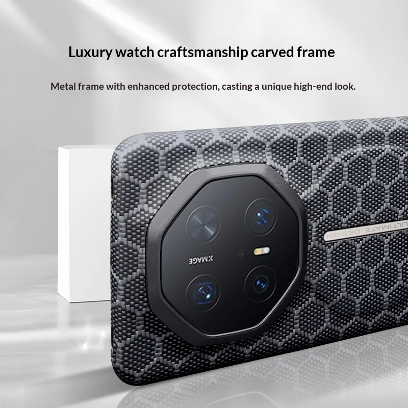 100% Genuine 1500D Kevlar aramid fiber Phone Case For Huawei Mate X6 X5 X3 rotating bracket Magnetic Fall prevention back Cover view 6