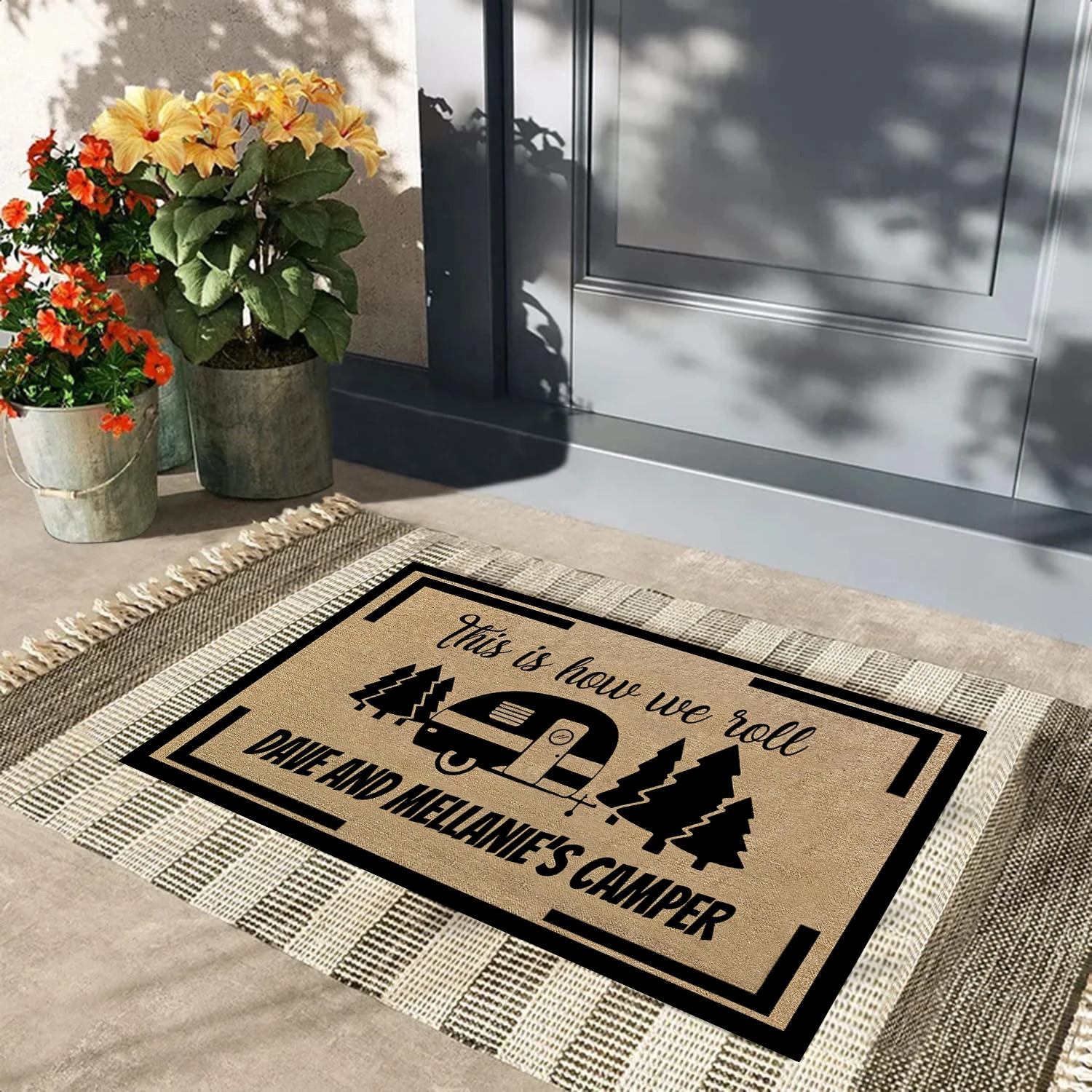 

This is How We Roll Personalized Door Mats RV For Floor Rubber Backing Anti Slip Doormats Outdoor Rug Patio Funny Mat