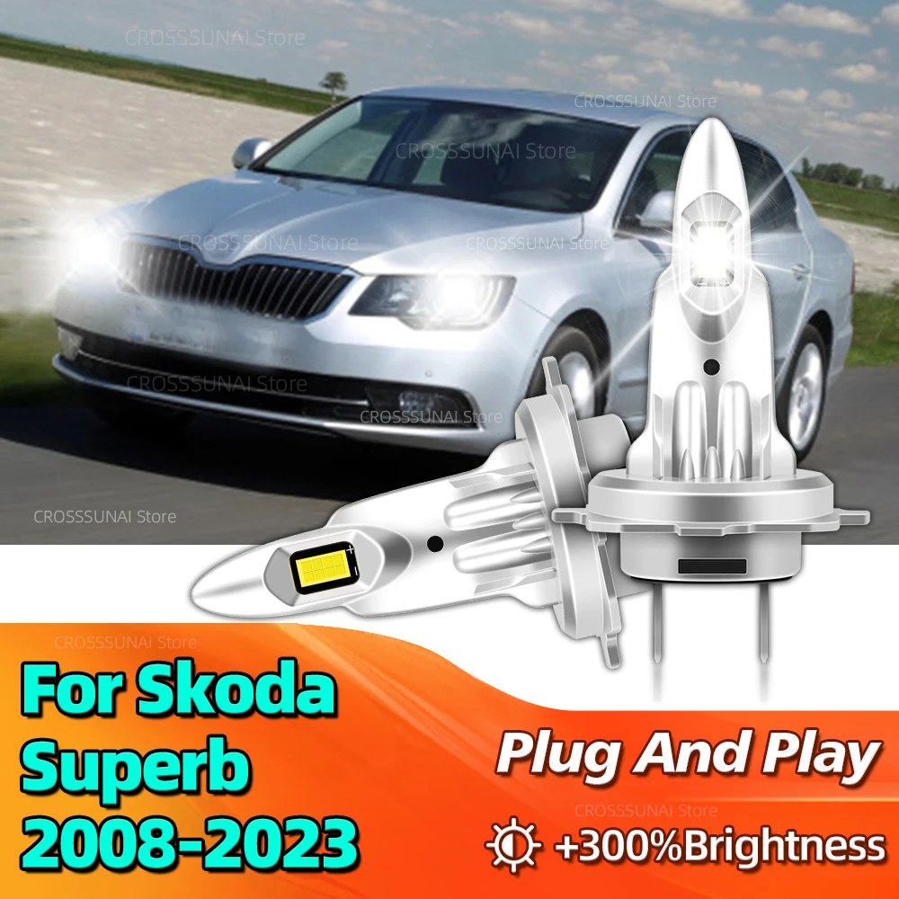 

180W Led Headlight Car Lamp 6000K Plug and Play Bulbs For Skoda Superb 2008 2009 2010 2011 2012 2013 2014 2015 2016 2017-2023