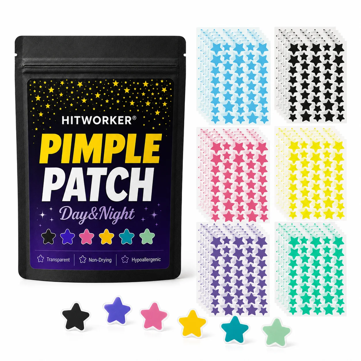 240PCS Pimple Cover Patches, Clear-Look Hydrocolloid Beauty Patches For Day And Night Use, Cute Star Patch Easy Peel Spot Cover