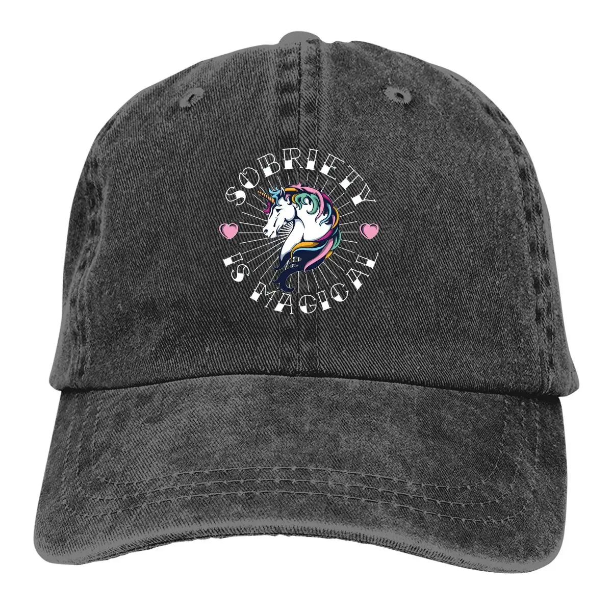 Sobriety Is Magical Tattoo Baseball Caps Peaked Cap Cute Unicorn Cartoon Sun Shade Hats for Men Women