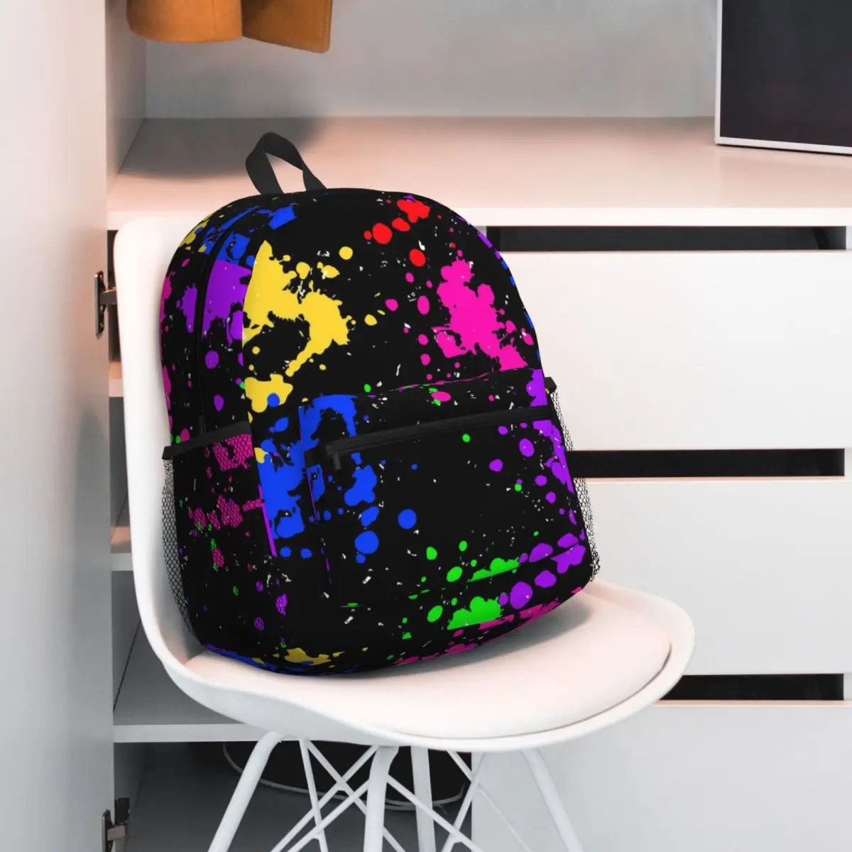 Colorful Graffiti Splatter Print Backpack Student BookBag Children School Bag Computer Shoulder Bags for Boys Girls