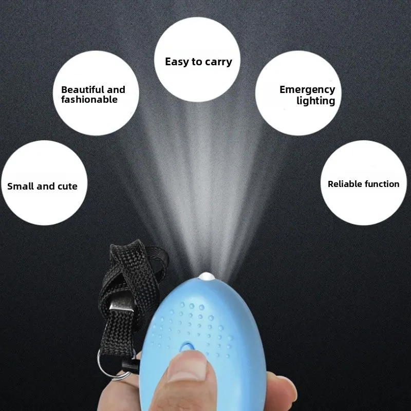 High-volume Egg-shaped Anti-wolf Alarm, Self-defense Device, Personal Alarm Pendant, LED Lighting, Four Colors To Choose From