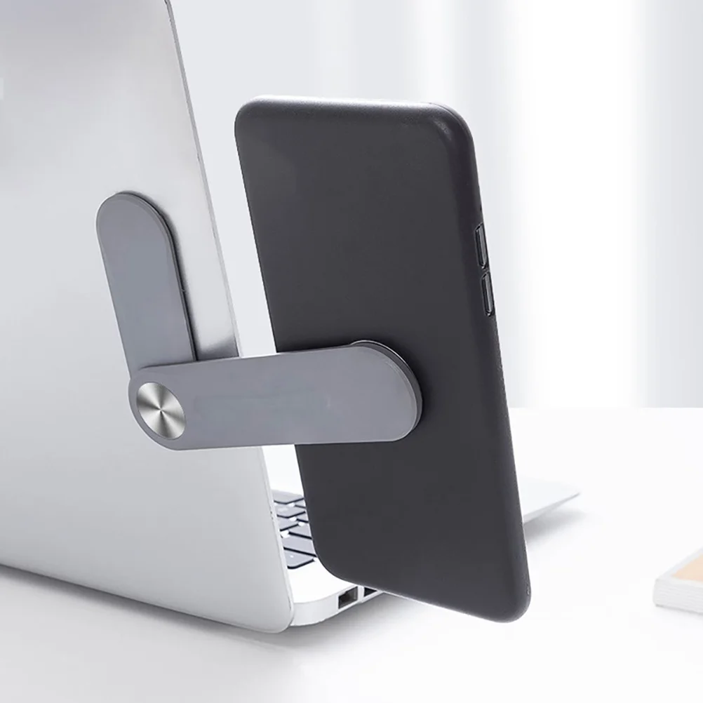 

Portable Phone Holder Laptop Cellphone Stand Mount Silver Fixed ABS Material Easy to Install Carry for Home Work
