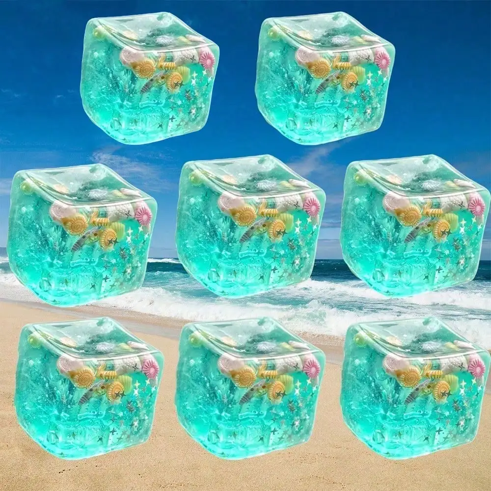 

4pcs/2pcs/1pc New Needohe Island Style Blocks, Exquisite Ocean Element Filling, NEDO Transparent Ocean Style, Needo H Soft Touch Novel Artwork, Suitable For Adult Gatherings, Offices, And Home Gifts