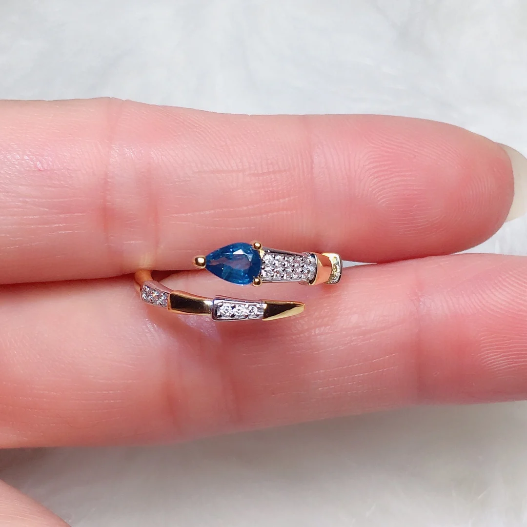 

Кольцо с натуральным сапфиром 4*6 мм, настоящее серебро S925, сертификат, трендовый дизайн, изысканные модные очаровательные свадебные украшения для женщин FS