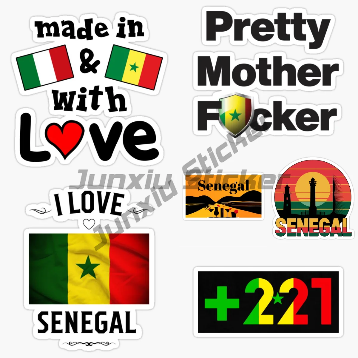 

SENEGAL Senegalese Flag Map Car Sticker Vinyl Waterproof and Self-adhesive Bumper Guitar Skate Locker Decal Accessories
