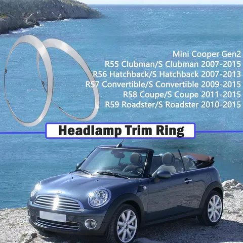 För BMW Mini R55 R56 R57 R58 R59 2007 2008 2009 2010-2015 Bildelar 51137149905 Dekorlist för strålkastare 51137149906 10 best sales mini-r58 - №1