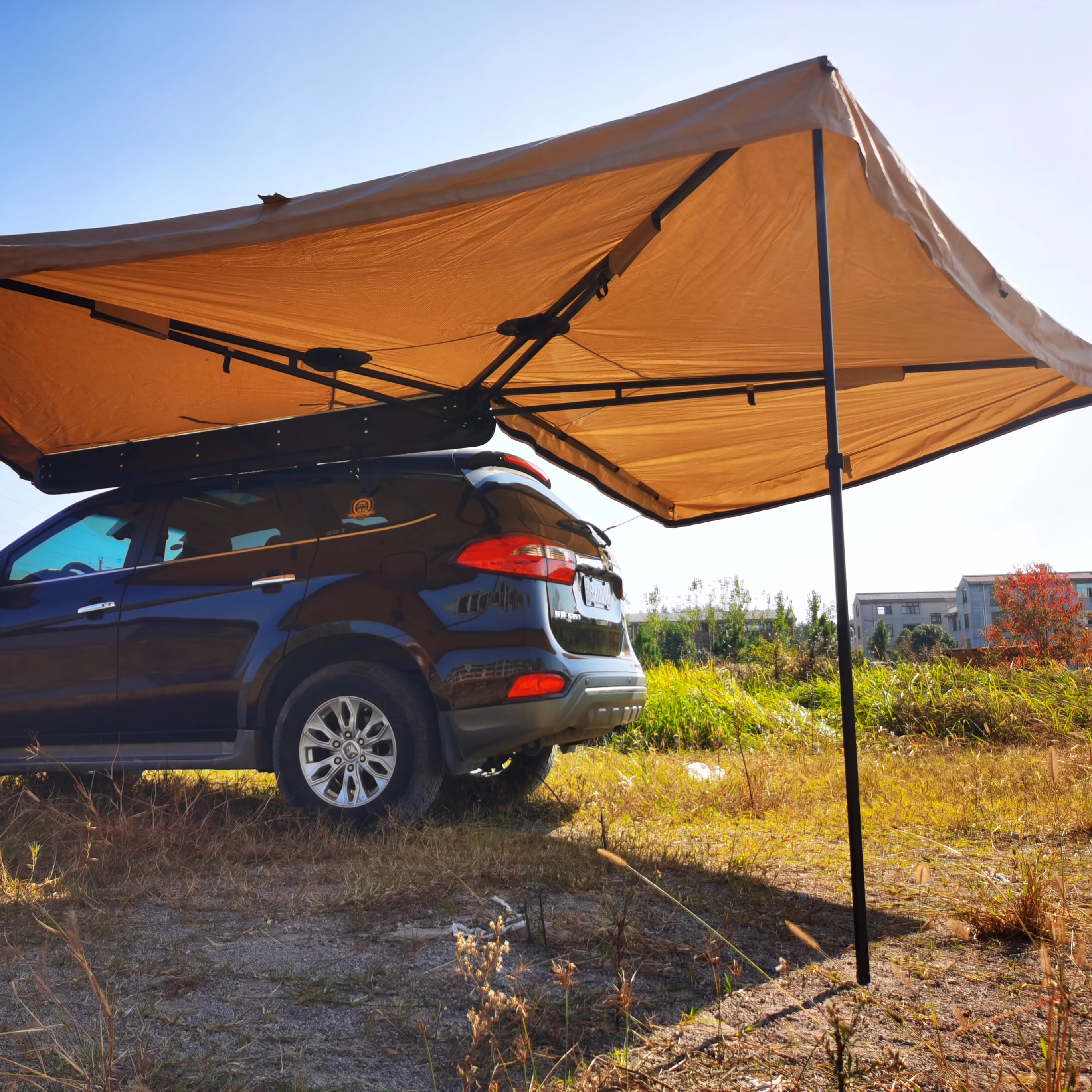 

2.5M Car Awning,Durable Free Standing 5m Canvas Awning 270 Degree Roof Shelter for SUV Camping Offroad Overlanding