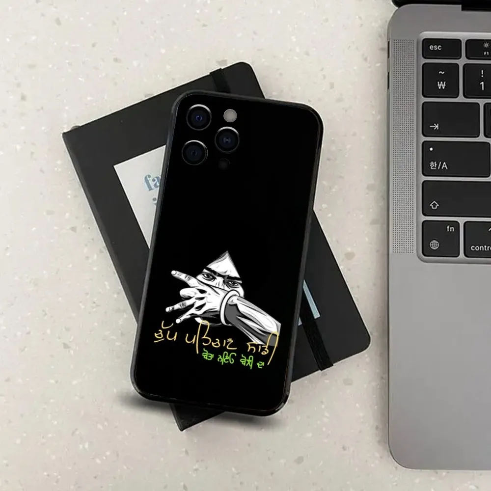 S-Sidhu Moose W-Wala Phone Case For Apple iPhone 15,14,13,12,11,Pro,X,XS,Max,XR,Plus,Mini Soft Black Cover