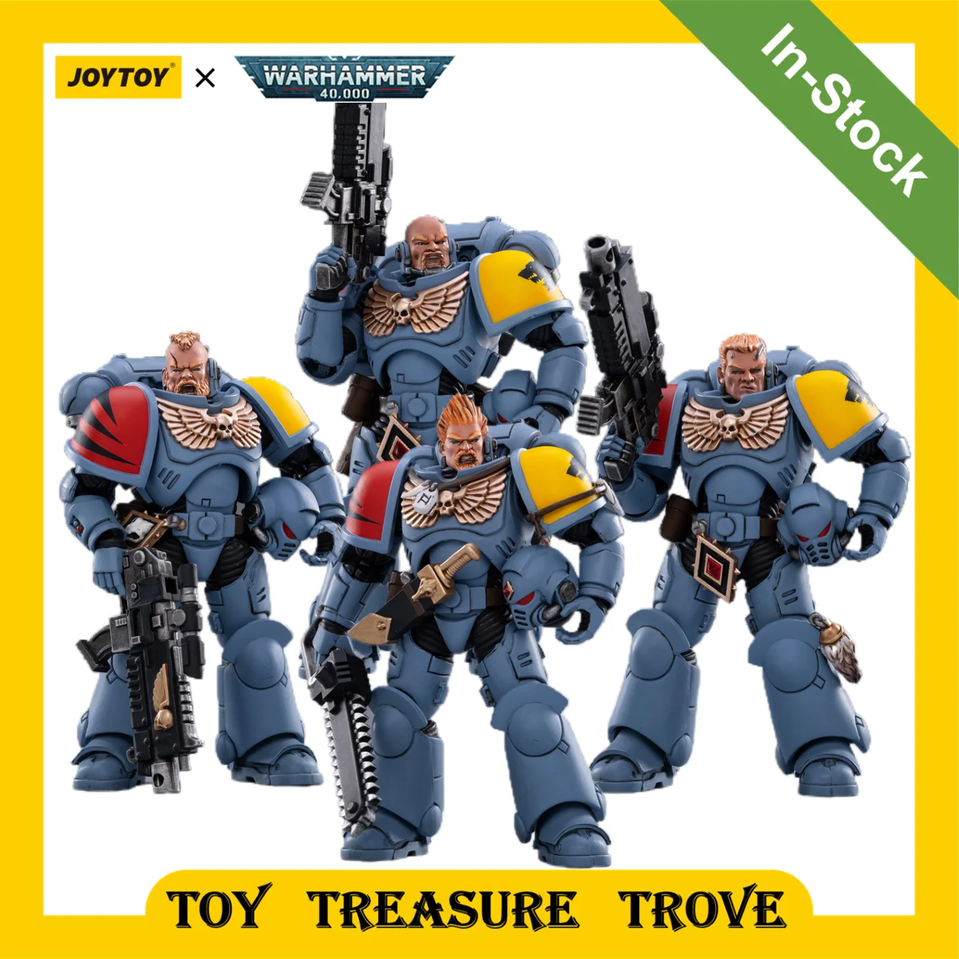 

JOYTOY Warhammer 40k 1/18 Action Figures Space Wolves Battle Pack Hunter Pack Erik Anime Military Model Toy Gift House Décor