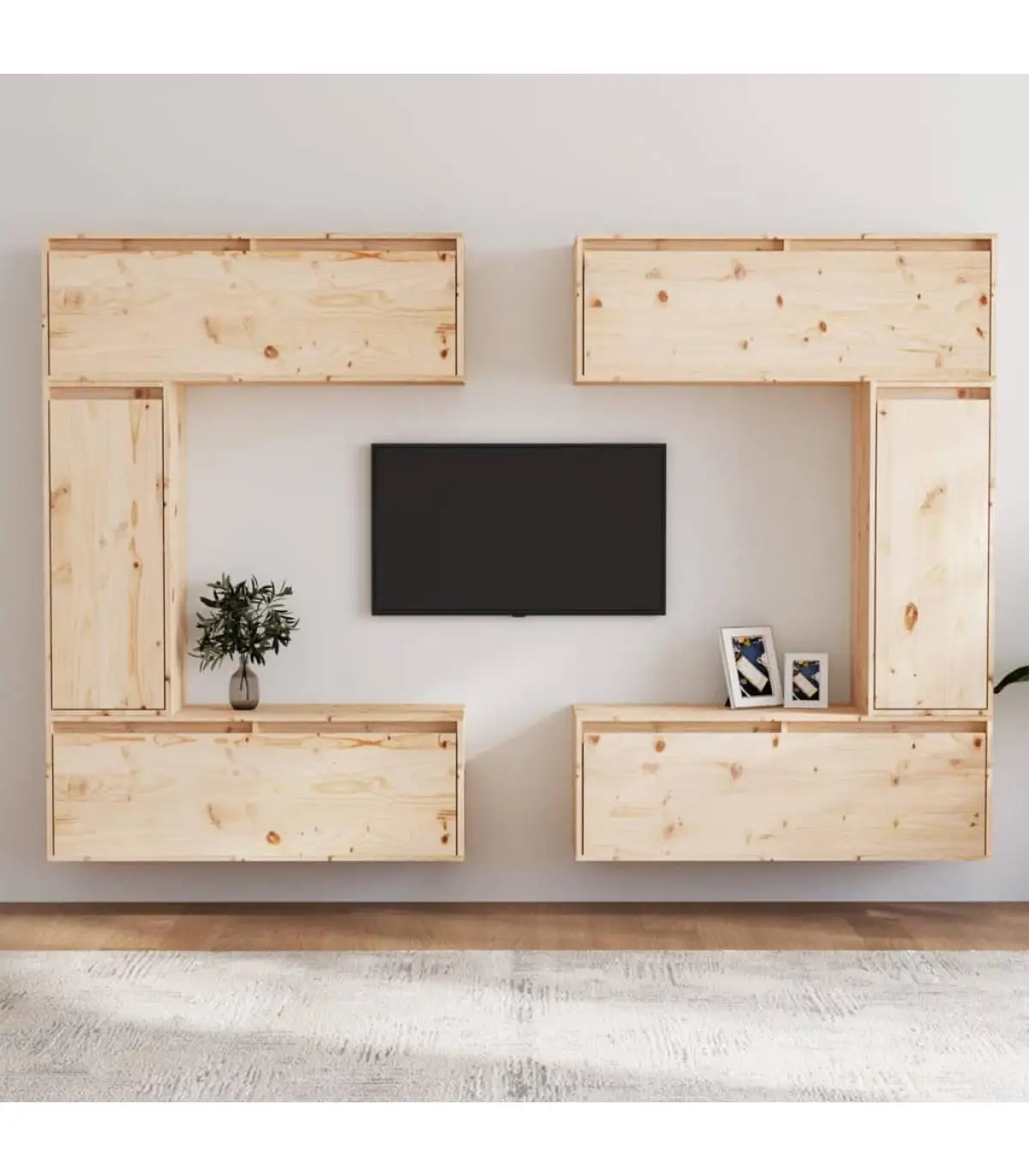 Furniture TV furniture for TV 6 pieces solid pine wood