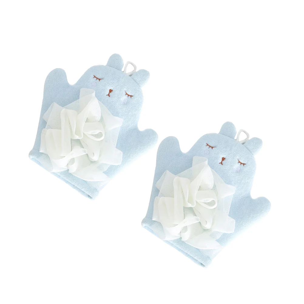 

Bath Gloves Baby Sponge Dual use Shower Loofahs Viscose PE Towel Quickdry Durable Exfoliating Design Fits Kids Adults Clean