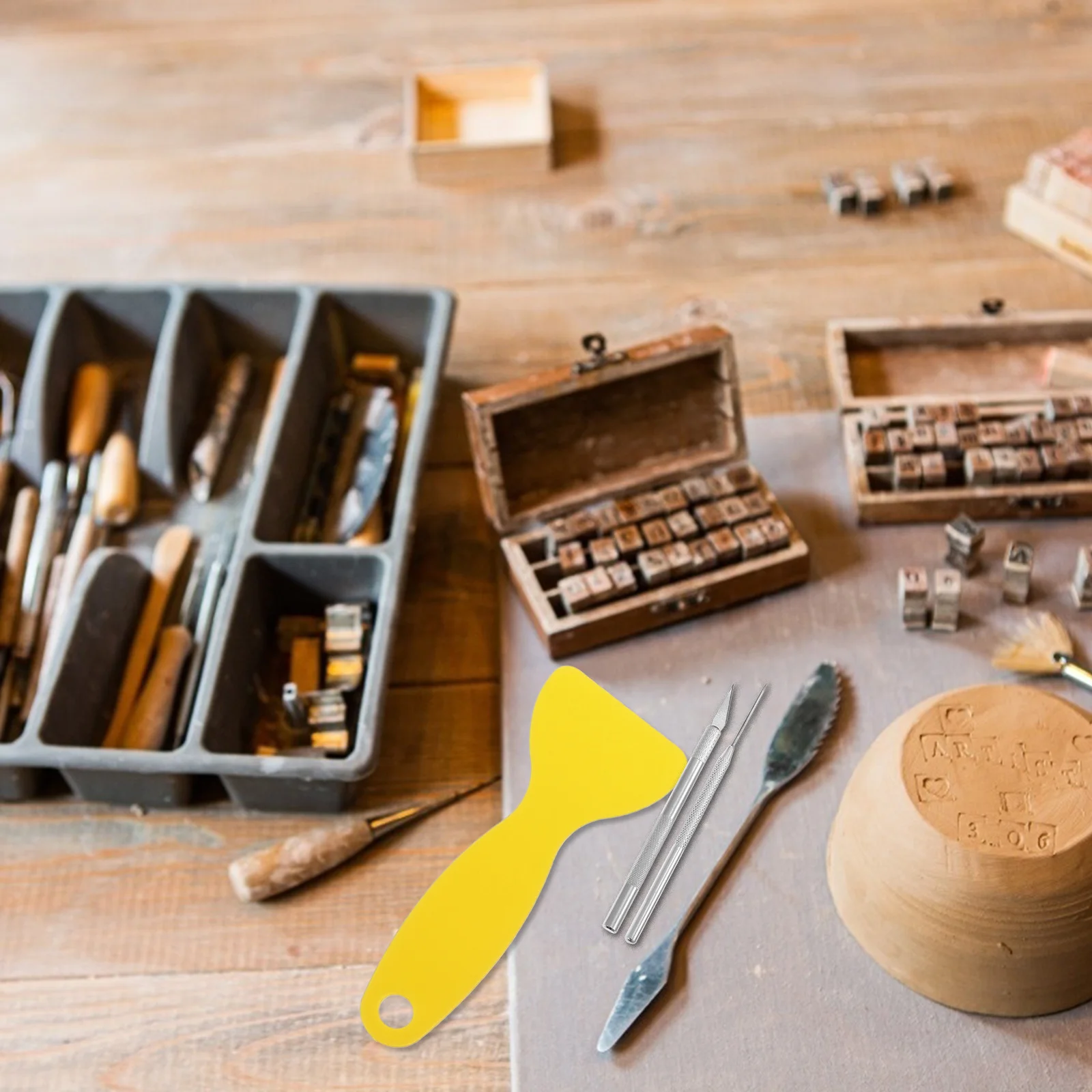 

1 Set Of Premium Clay Sculpting Tools Lightweight Portable Diy Carving Kit For Home Craft Projects Kids Adults Clay Modeling