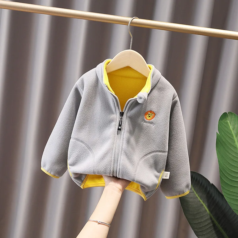 Childrens Boys Polar Fleece Coat New Spring Autumn Fleece Western Style Kids Baby Boys Jacket Toddler Boys Outerwears