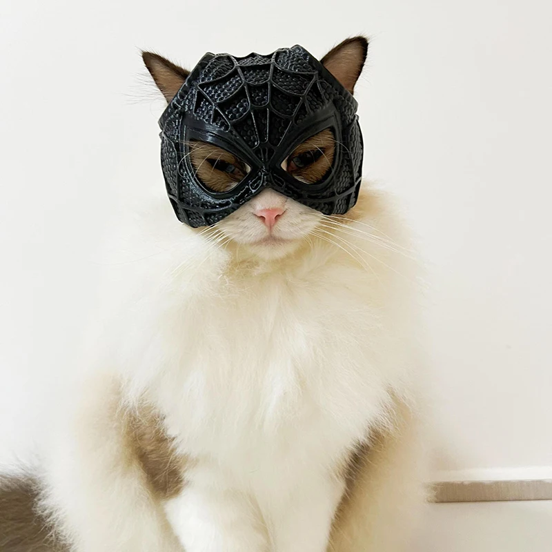 Spider Cat Mask Cat Face Mask For Pets Spooky Halloween Cat Face Cushion Bat Cosplay Hat Set For Party Atmosphere Prop