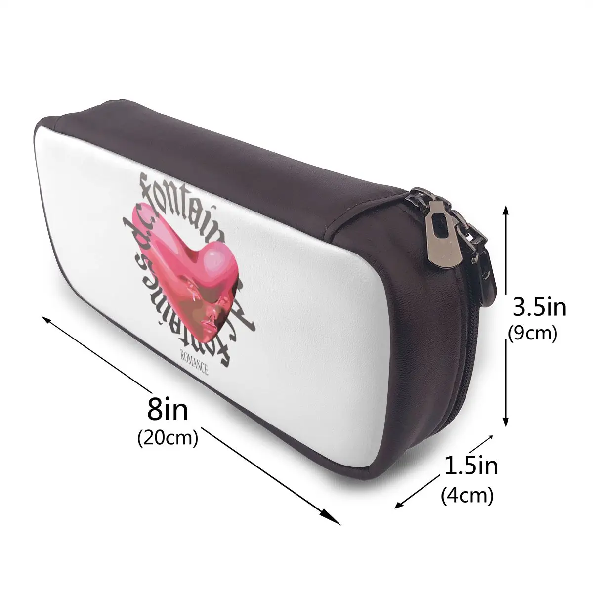 Fontaines DC Romance Leather Pencil Case for Studen School Pen Box Pencil Bag Stationery Supplies Pen Holder Bag