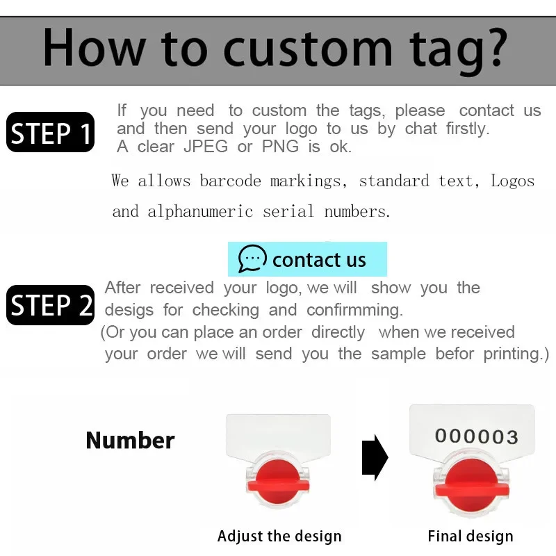 100PCS Tamper-Evident Meter Seals with Numbered Plastic Tags for Security Energy/medical/plant （.）