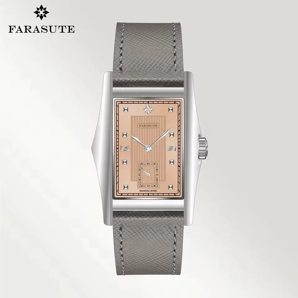 

FARASUTE Мужские автоматические часы 33 мм с прямоугольным корпусом Механические наручные часы с сапфировым стеклом 30 м Водонепроницаемые ST17